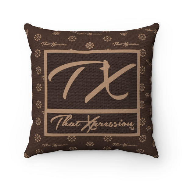 ThatXpression Fashion TX Brown and Tan Designer Square Pillow