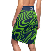 ThatXpression Seahawks Navy Green Themed Fan Fitted Pencil Skirt 5TMP1