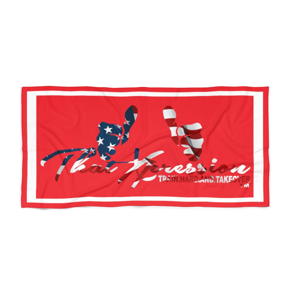 ThatXpression Train Hard And Takeover Flag Stars & Stripes Gym Fitness Towel 1PTFY