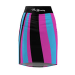 ThatXpression Fashion Purple Black Striped Women's Pencil Skirt 7X41K