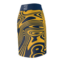 ThatXpression Rams Navy Gold Themed Fan Fitted Pencil Skirt 5TMP1