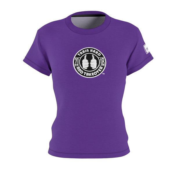 ThatXpression Fashion Train Hard Badge Purple Women's T-Shirt-RL