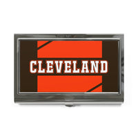 Cleveland Brown Orange Polished Business Card Holder