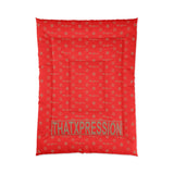 ThatXpression Fashion Arial Designer Red and Tan Comforter