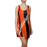 ThatXpression Fashion Black Orange Enlarged Savage Print Racerback Dress