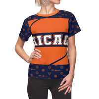 ThatXpression Elegance Women's Navy Orange Chicago S12 Designer T-Shirt