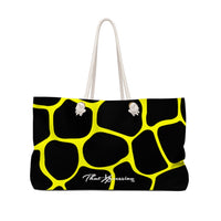 ThatXpression Fashion Stylish Black Yellow Cobble Pattern Weekender Bag R27KB