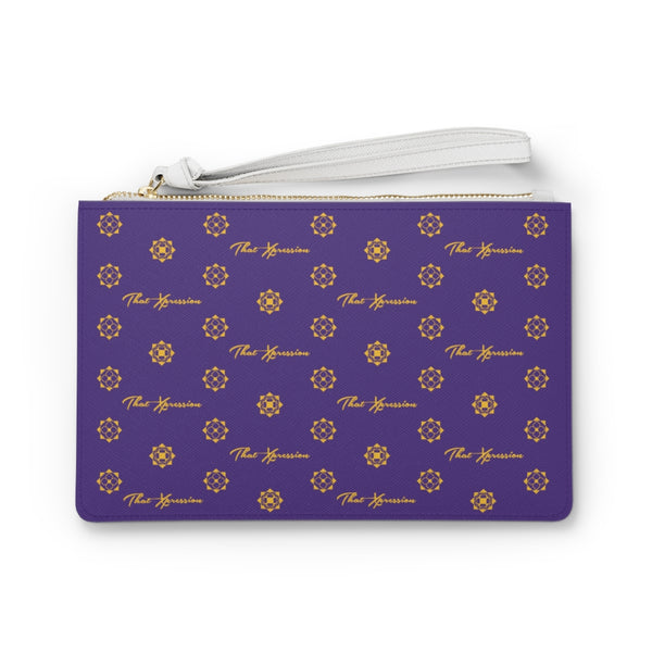 ThatXpression Fashion's Elegance Collection Purple and Gold Designer Clutch Bag