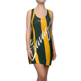 ThatXpression Fashion Green Gold Enlarged Savage Print Racerback Dress