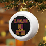 Cleveland Nation Festive Christmas Ball Ornament With Ribbon