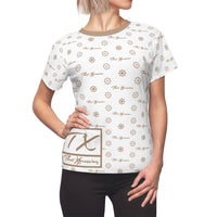 ThatXpression Fashion's Elegance Collection White and Tan Box Women's T-Shirt