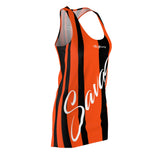 ThatXpression Fashion Black Orange Enlarged Savage Print Racerback Dress