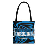ThatXpression Gym Fit Multi Use Carolina Themed Swirl Black Teal Tote bag