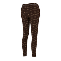 ThatXpression Fashion's Elegance Collection Brown and Tan Women's Casual Leggings