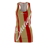 ThatXpression Fashion Red Gold Enlarged Savage Print Racerback Dress