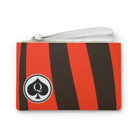 Queen Of Spades Collection Brown Orange Clutch Bag