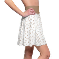 ThatXpression Fashion's Elegance Collection White and Tan Skater Skirt