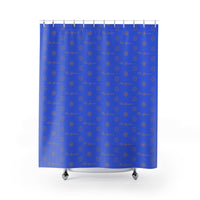 ThatXpression Fashion Royal and Tan Designer Bathroom Curtains