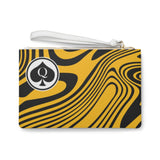 Queen Of Spades Collection Black Yellow Clutch Bag