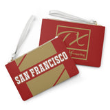 ThatXpression Fashion's Elegance Collection Red & Gold San Francisco Designer Clutch Bag