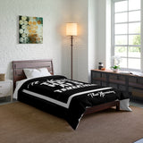 Train Hard And Takeover Affirmation Sports Gym Fitness Black(CF4) Comforter