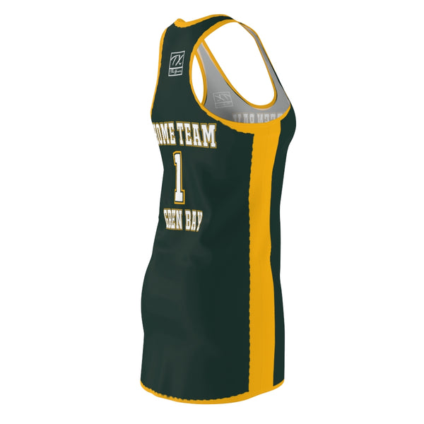 ThatXpression Fashion Green Bay Home Team Racerback Jersey Dress