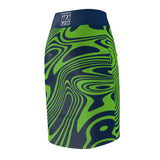 ThatXpression Seahawks Navy Green Themed Fan Fitted Pencil Skirt 5TMP1