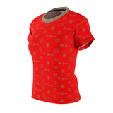 ThatXpression Fashion's Elegance Collection Red and Tan Women's T-Shirt
