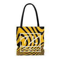 ThatXpression Gym Fit Multi Use Pittsburgh Themed Swirl Black Yellow Tote bag