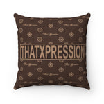 ThatXpression Fashion Arial Brown and Tan Designer Square Pillow Case