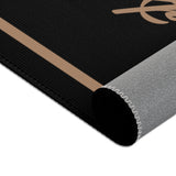 ThatXpression Fashion Script Designer Black and Tan Area Rugs