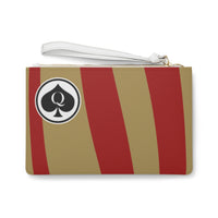 Queen Of Spades Collection Red Gold Clutch Bag