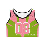 ThatXpression's Pink and Green Ai4 Sports Bra