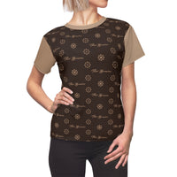 ThatXpression Fashion's Elegance Collection 2-Tone Brown and Tan Women's T-Shirt
