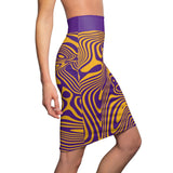 ThatXpression Fashion Purple Gold Women's Pencil Skirt 7X41K