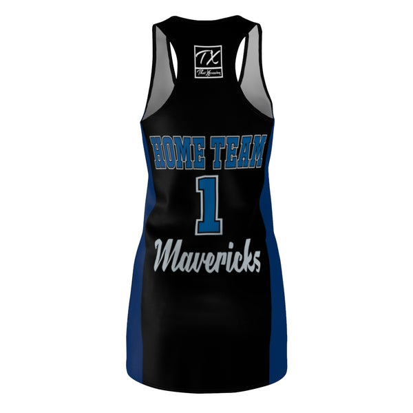 ThatXpression Mavericks Home Team Jersey Themed Cartoon Dress ThatXpression Mavericks Home Team Jersey Themed Cartoon Dress