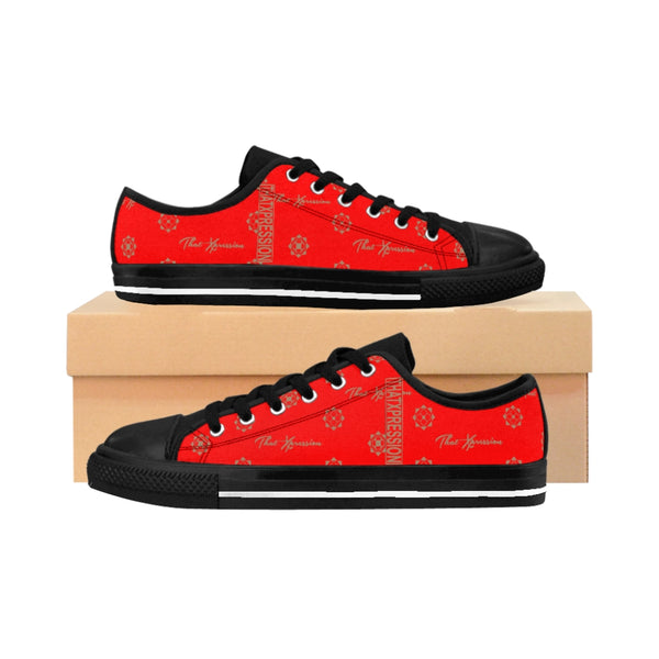 ThatXpression Fashion's Elegance Collection Red and Tan Men's Sneakers