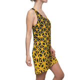 ThatXpression Fashion B2S Black Yellow Designer Tunic Racerback Dress