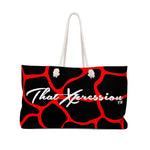 ThatXpression Fashion Stylish Red Black Cobble Pattern Weekender Bag R27KB