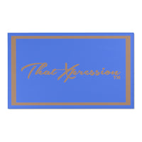 ThatXpression Fashion Script Designer Royal and Tan Area Rugs