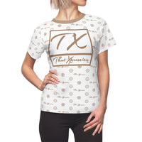 ThatXpression Fashion's Elegance Collection White and Tan Boxed Women's T-Shirt