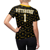 ThatXpression Elegance Women's Black Yellow Pittsburgh S12 Designer T-Shirt
