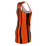 ThatXpression Fashion Black Orange Enlarged Savage Print Racerback Dress