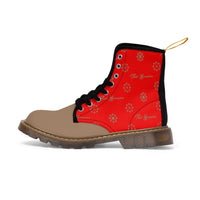 ThatXpression Fashion's Elegance Collection X1 Red and Tan Men's Boots