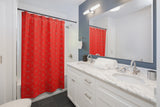 ThatXpression Fashion Red and Tan Designer Bathroom Curtains