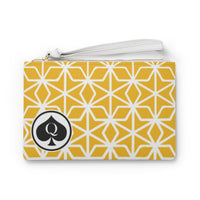 Queen Of Spades Collection Gold Clutch Bag