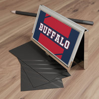 Buffalo Red Navy Polished Business Card Holder