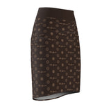 ThatXpression Fashion's Elegance Collection Brown and Tan Pencil Skirt