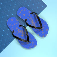 ThatXpression Fashion's Elegance Collection Royal and Tan Unisex Flip Flops