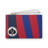 Queen Of Spades Collection Blue Red Clutch Bag